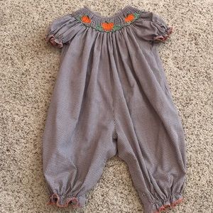 🎃🎃Pumpkin Smocked Long Bubble